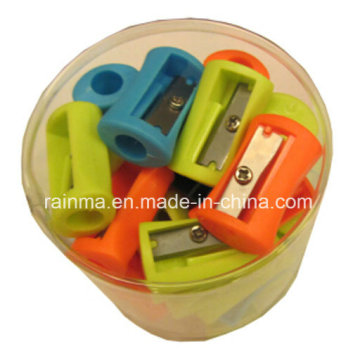 50PCS Plastic Pencil Sharpener in PVC Jar